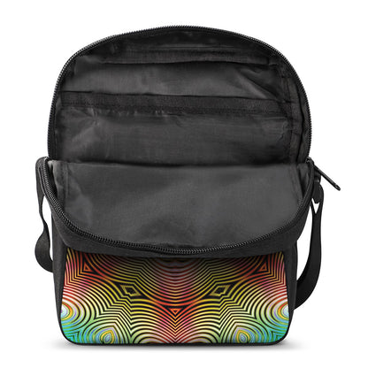 Psychedelic Kaleidoscope Print Rectangular Crossbody Bag
