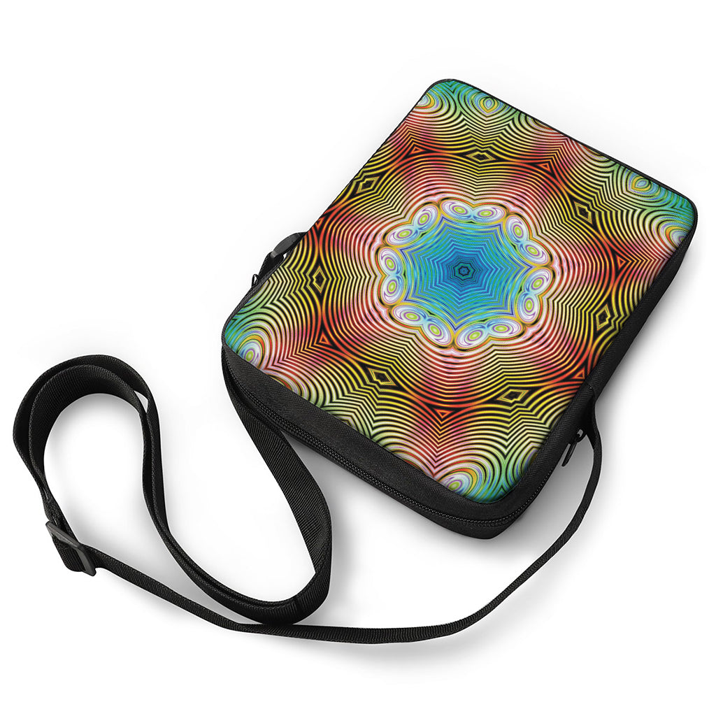 Psychedelic Kaleidoscope Print Rectangular Crossbody Bag