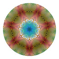 Psychedelic Kaleidoscope Print Round Blanket