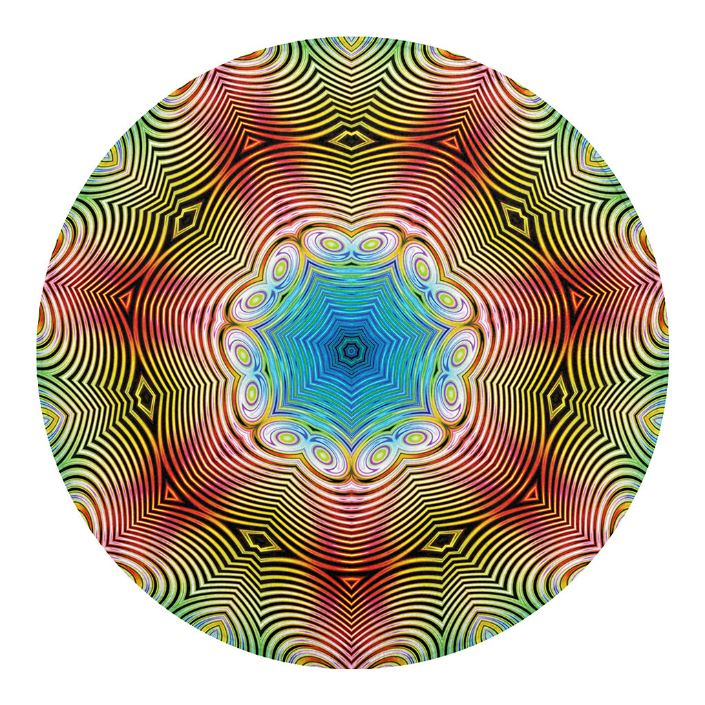 Psychedelic Kaleidoscope Print Round Blanket