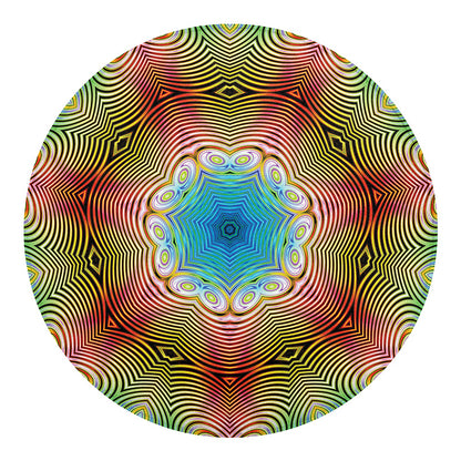 Psychedelic Kaleidoscope Print Round Blanket