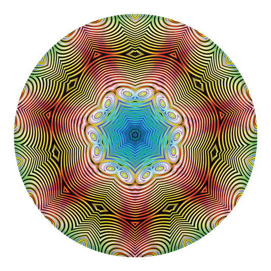 Psychedelic Kaleidoscope Print Round Blanket