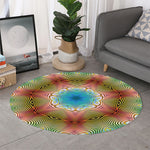 Psychedelic Kaleidoscope Print Round Rug
