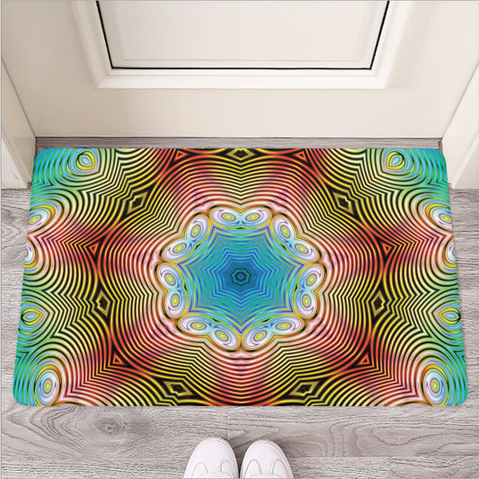 Psychedelic Kaleidoscope Print Rubber Doormat