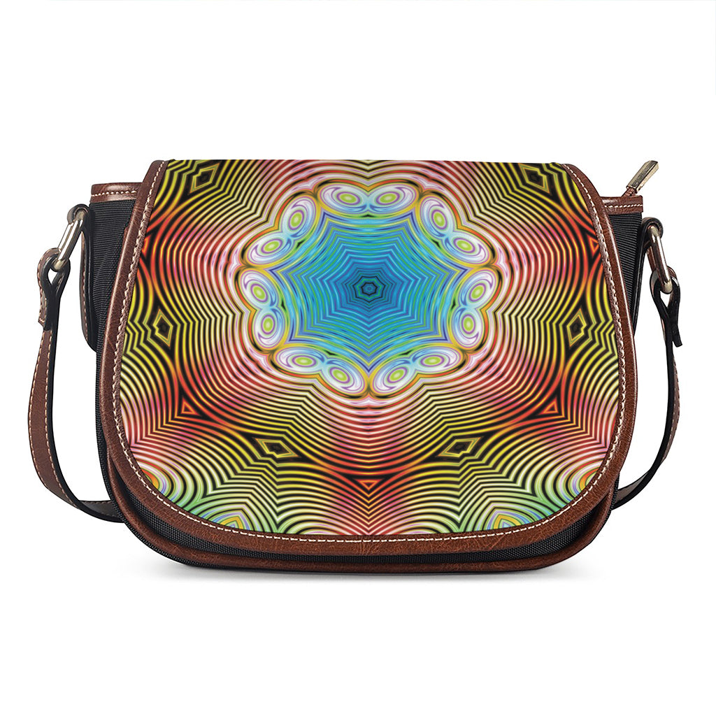 Psychedelic Kaleidoscope Print Saddle Bag