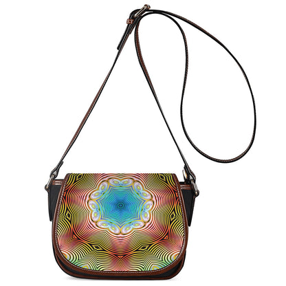 Psychedelic Kaleidoscope Print Saddle Bag