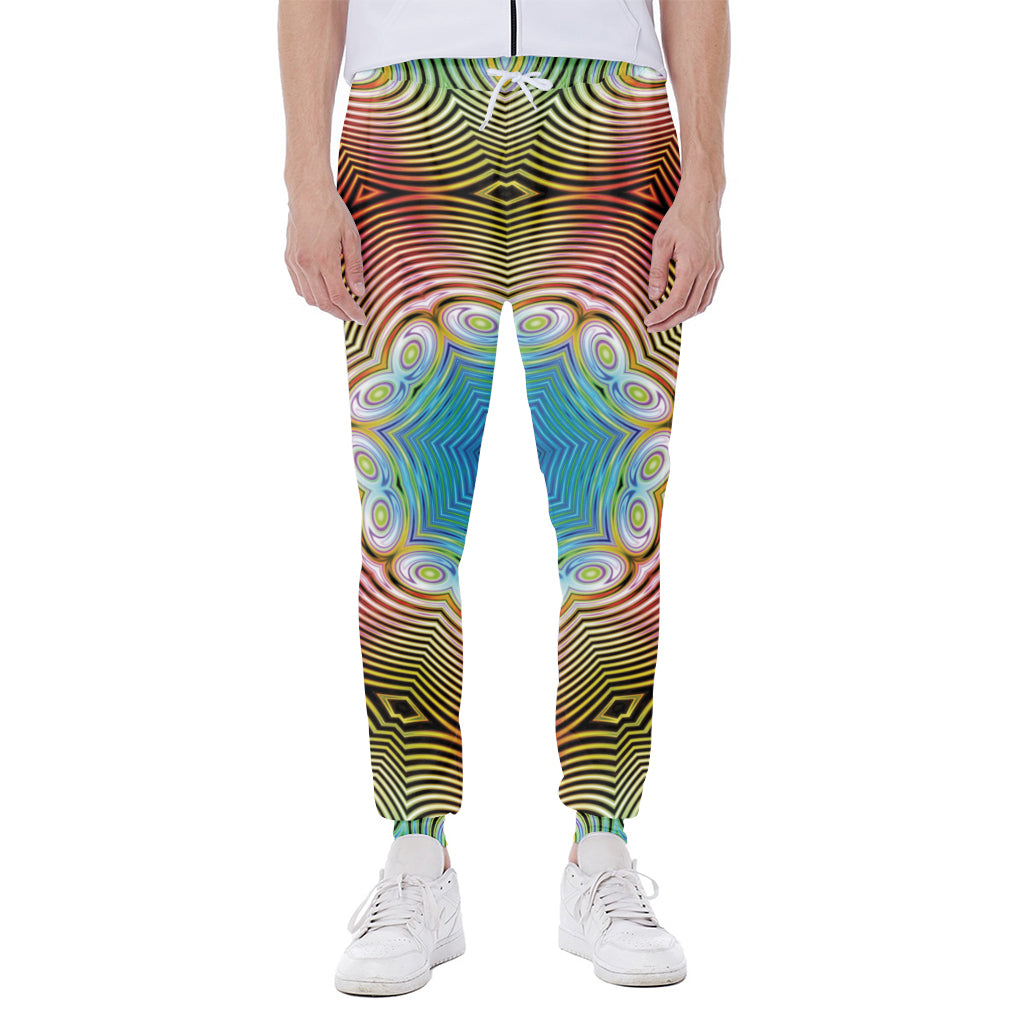 Psychedelic Kaleidoscope Print Scuba Joggers