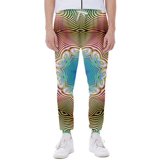 Psychedelic Kaleidoscope Print Scuba Joggers