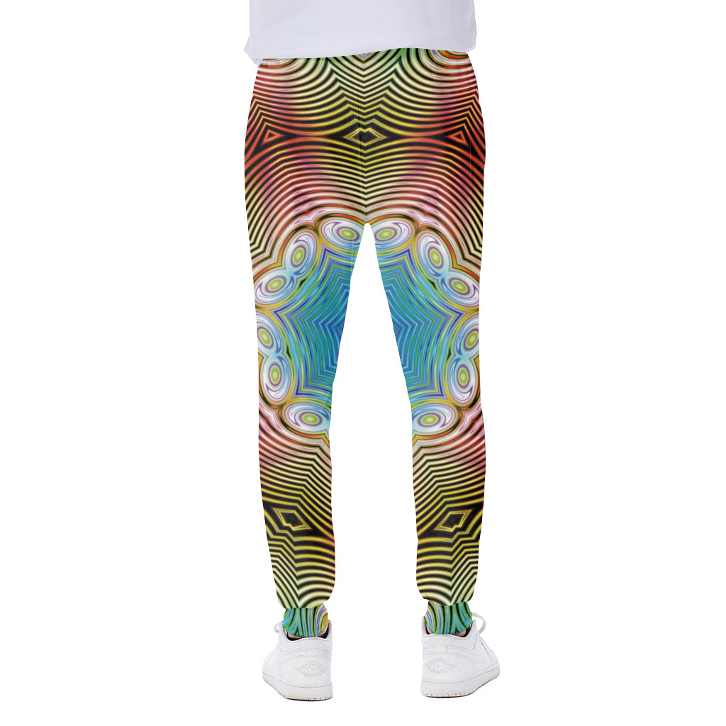Psychedelic Kaleidoscope Print Scuba Joggers