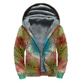 Psychedelic Kaleidoscope Print Sherpa Lined Zip Up Hoodie