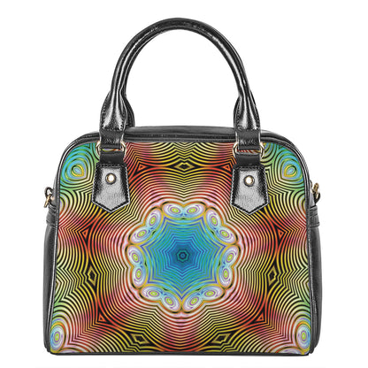 Psychedelic Kaleidoscope Print Shoulder Handbag