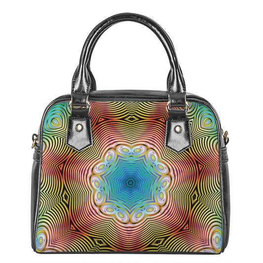 Psychedelic Kaleidoscope Print Shoulder Handbag