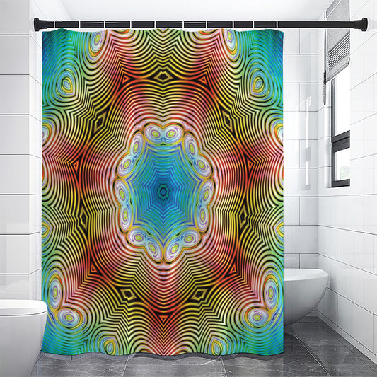 Psychedelic Kaleidoscope Print Shower Curtain
