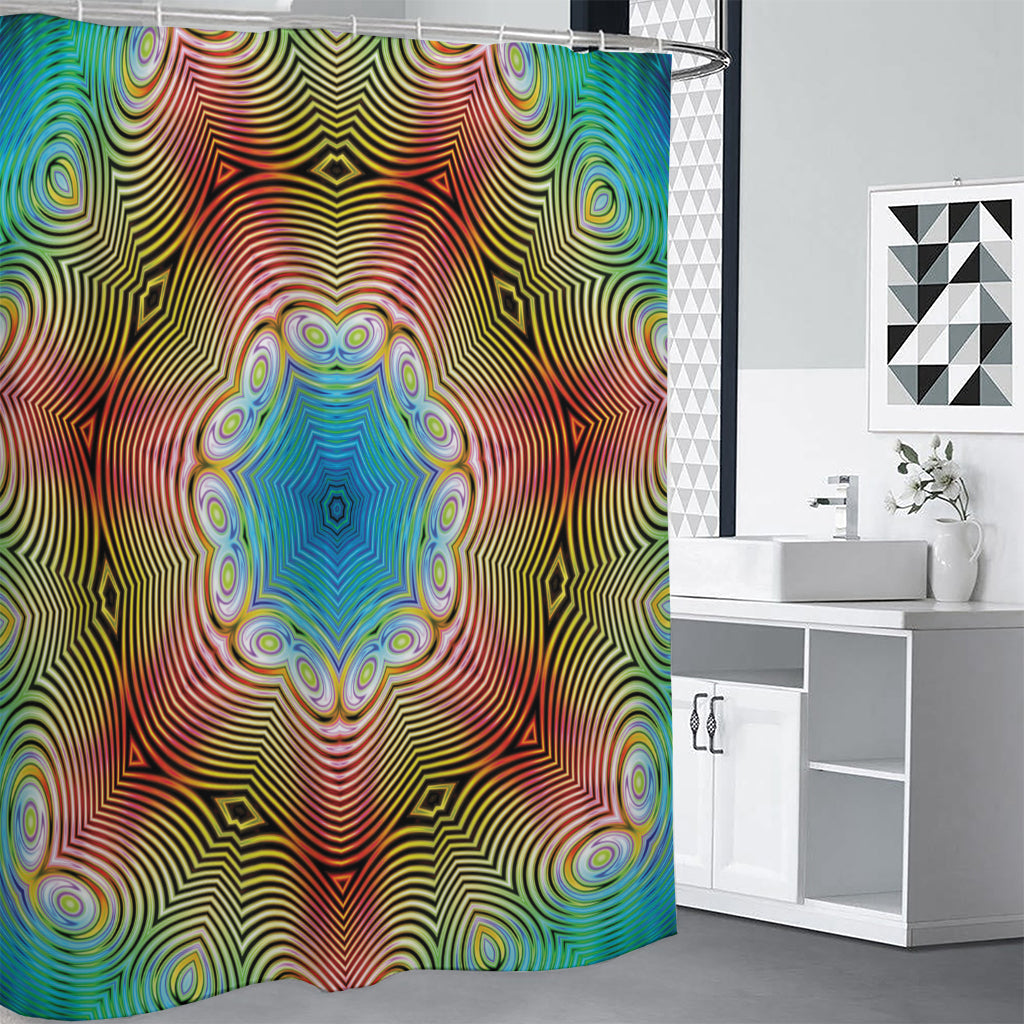Psychedelic Kaleidoscope Print Shower Curtain