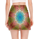 Psychedelic Kaleidoscope Print Side Slit Mini Skirt