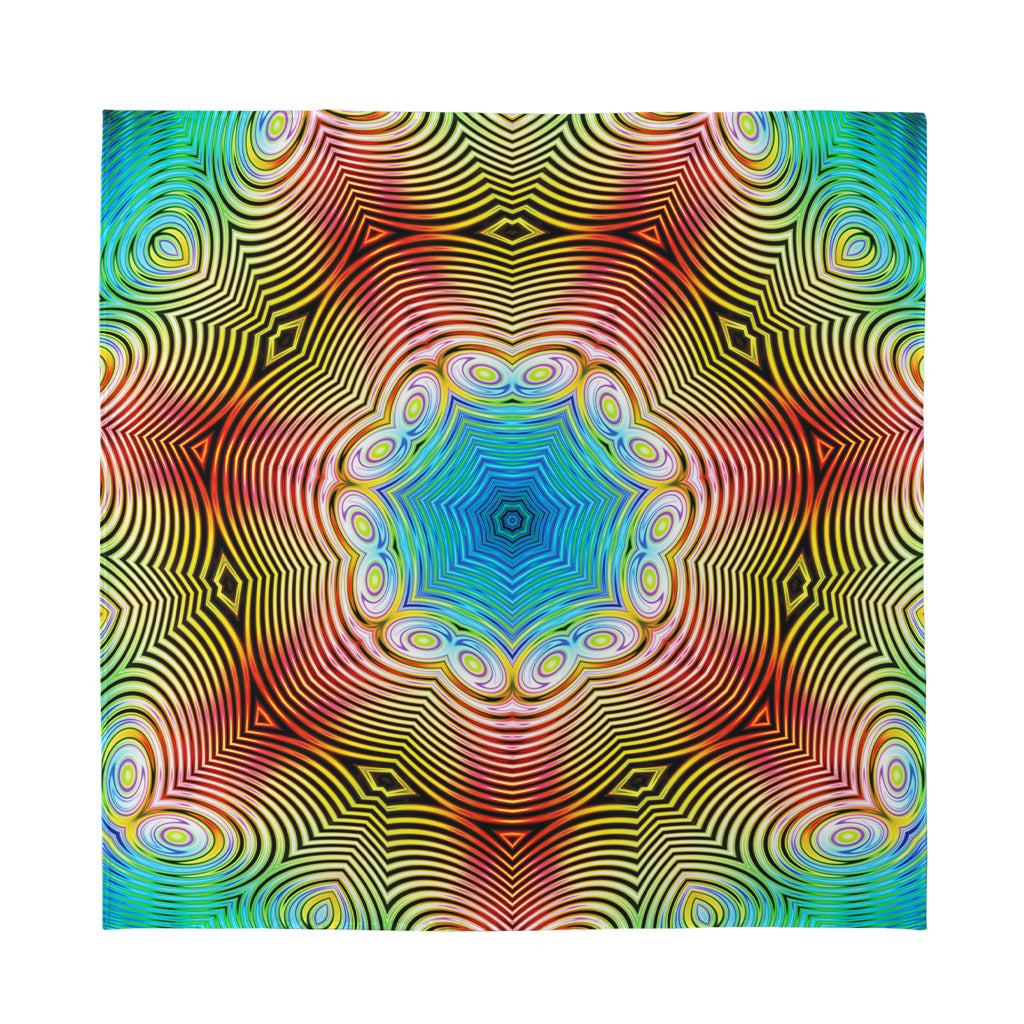 Psychedelic Kaleidoscope Print Silk Bandana