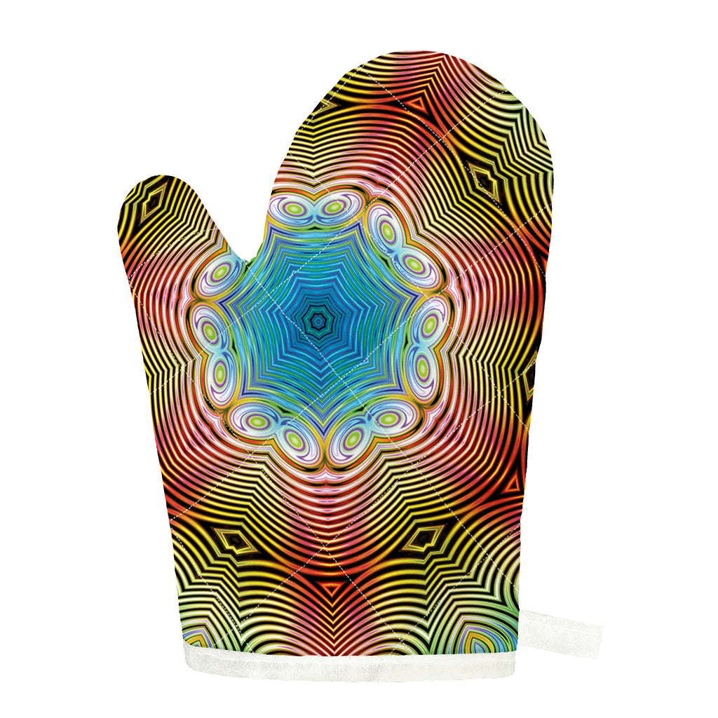 Psychedelic Kaleidoscope Print Single Oven Mitt