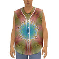 Psychedelic Kaleidoscope Print Sleeveless Baseball Jersey