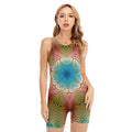 Psychedelic Kaleidoscope Print Sleeveless One Piece Swimsuit
