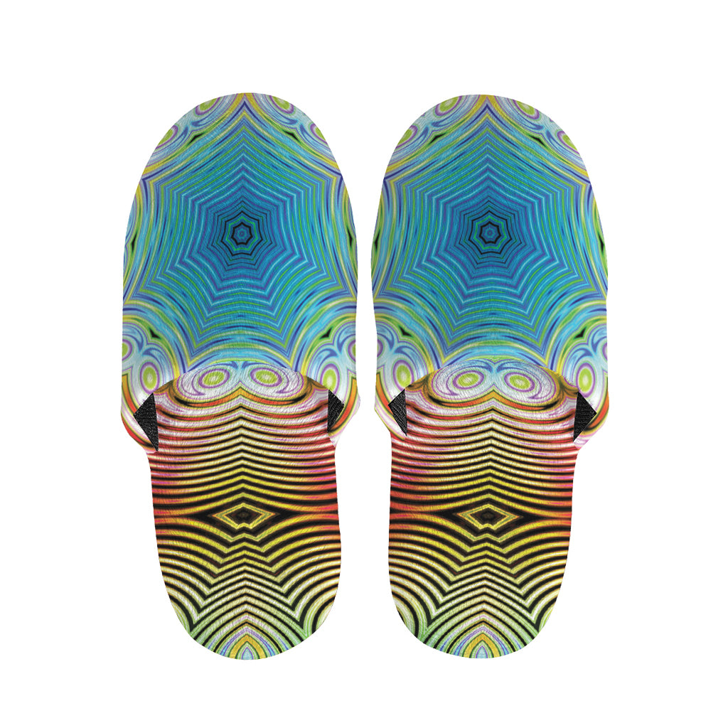 Psychedelic Kaleidoscope Print Slippers