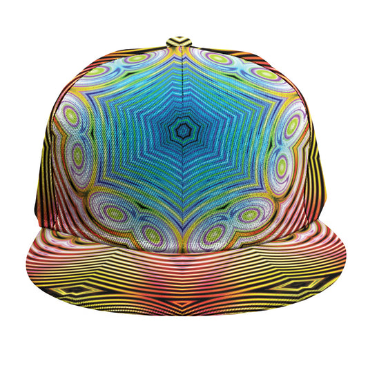 Psychedelic Kaleidoscope Print Snapback Cap