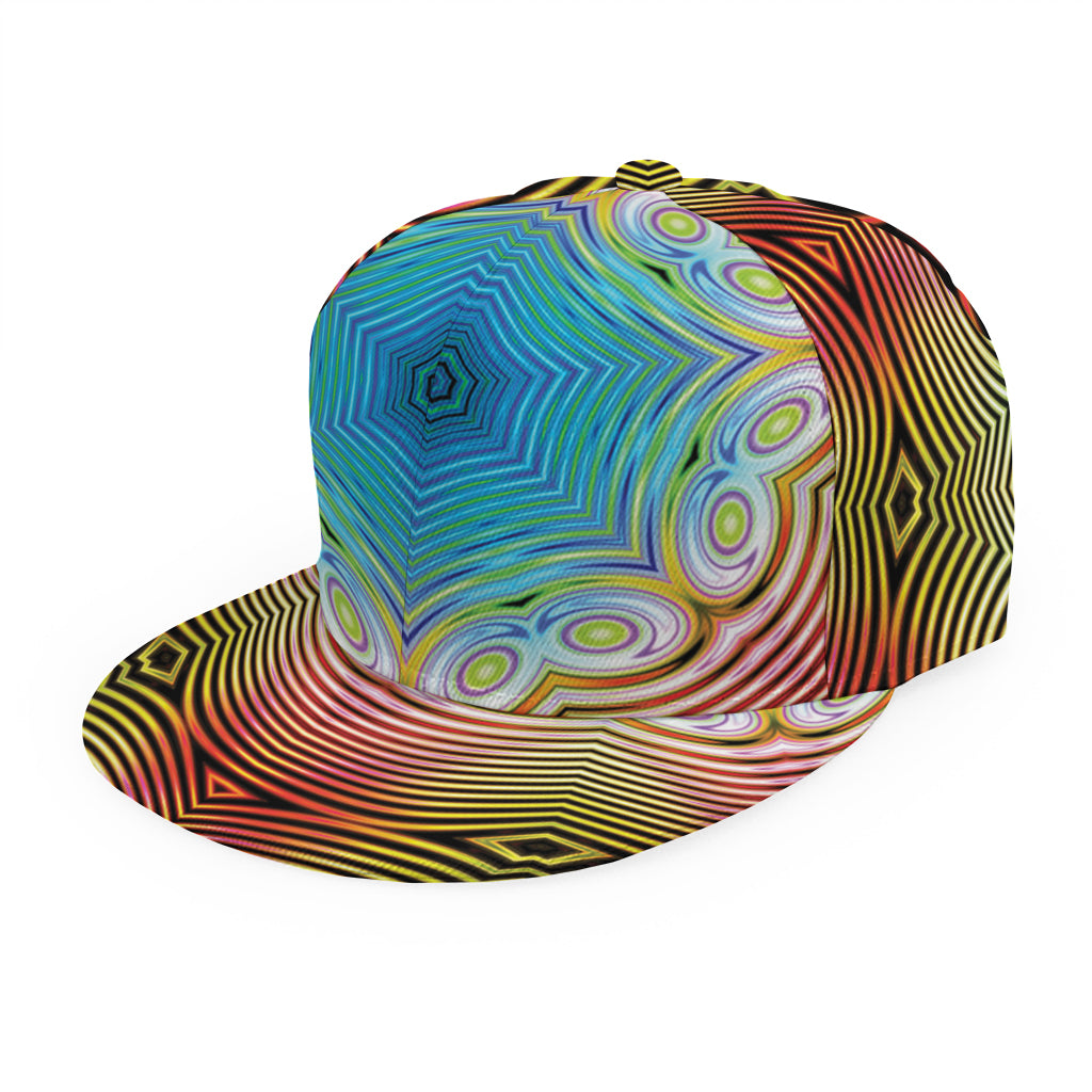 Psychedelic Kaleidoscope Print Snapback Cap