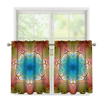 Psychedelic Kaleidoscope Print Tier Curtains