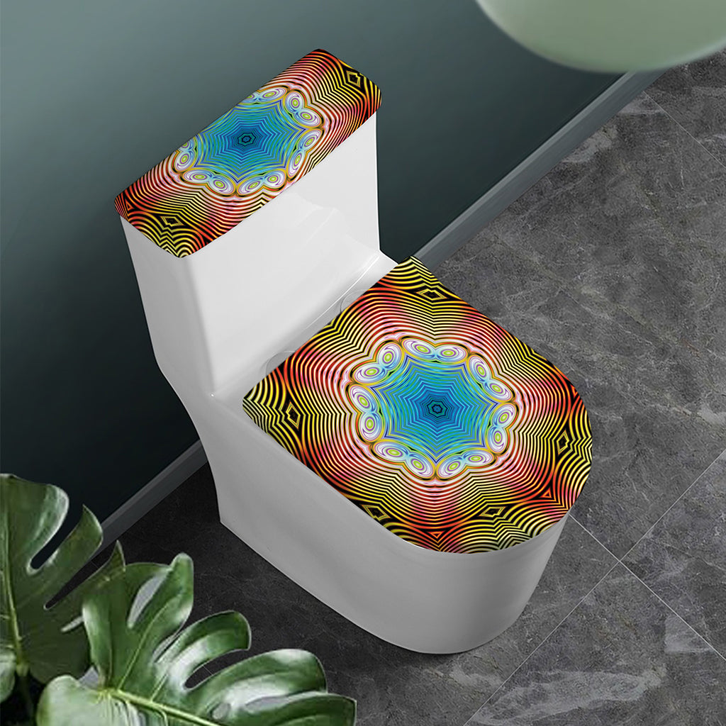 Psychedelic Kaleidoscope Print Toilet Lid And Tank Cover Set
