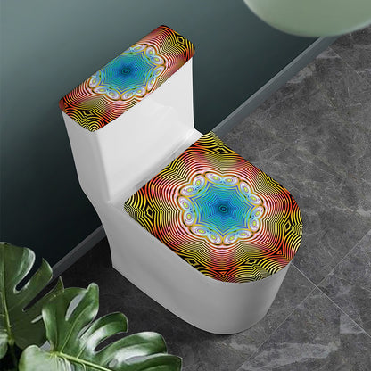 Psychedelic Kaleidoscope Print Toilet Lid And Tank Cover Set