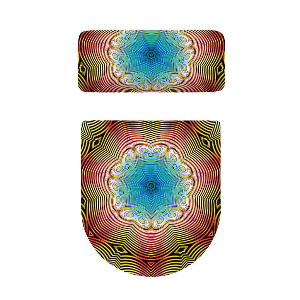 Psychedelic Kaleidoscope Print Toilet Lid And Tank Cover Set