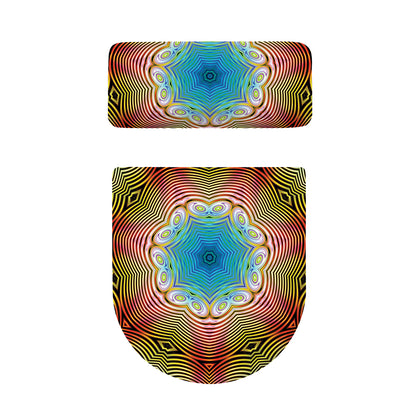 Psychedelic Kaleidoscope Print Toilet Lid And Tank Cover Set