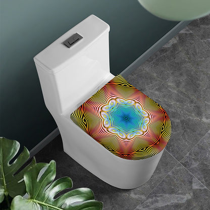 Psychedelic Kaleidoscope Print Toilet Lid Cover