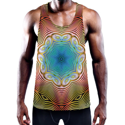Psychedelic Kaleidoscope Print Training Tank Top