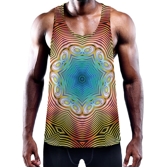 Psychedelic Kaleidoscope Print Training Tank Top