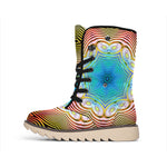 Psychedelic Kaleidoscope Print Winter Boots