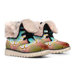 Psychedelic Kaleidoscope Print Winter Boots