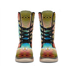 Psychedelic Kaleidoscope Print Winter Boots