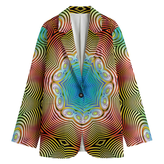 Psychedelic Kaleidoscope Print Women's Blazer