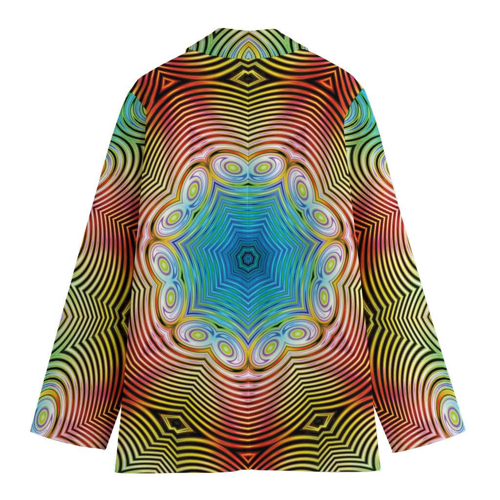 Psychedelic Kaleidoscope Print Women's Blazer