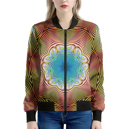 Psychedelic Kaleidoscope Print Women's Bomber Jacket