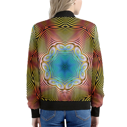Psychedelic Kaleidoscope Print Women's Bomber Jacket