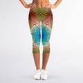 Psychedelic Kaleidoscope Print Women's Capri Leggings
