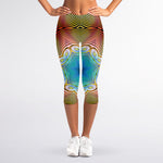Psychedelic Kaleidoscope Print Women's Capri Leggings