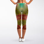 Psychedelic Kaleidoscope Print Women's Capri Leggings