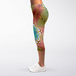 Psychedelic Kaleidoscope Print Women's Capri Leggings