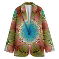 Psychedelic Kaleidoscope Print Women's Cotton Blazer