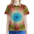 Psychedelic Kaleidoscope Print Women's Polo Shirt