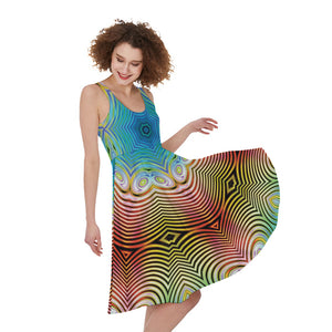 Psychedelic Kaleidoscope Print Women's Sleeveless Dress