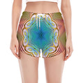 Psychedelic Kaleidoscope Print Women's Split Running Shorts