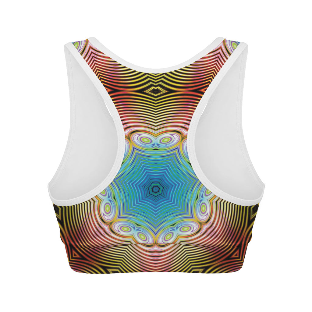 Psychedelic Kaleidoscope Print Women's Sports Bra
